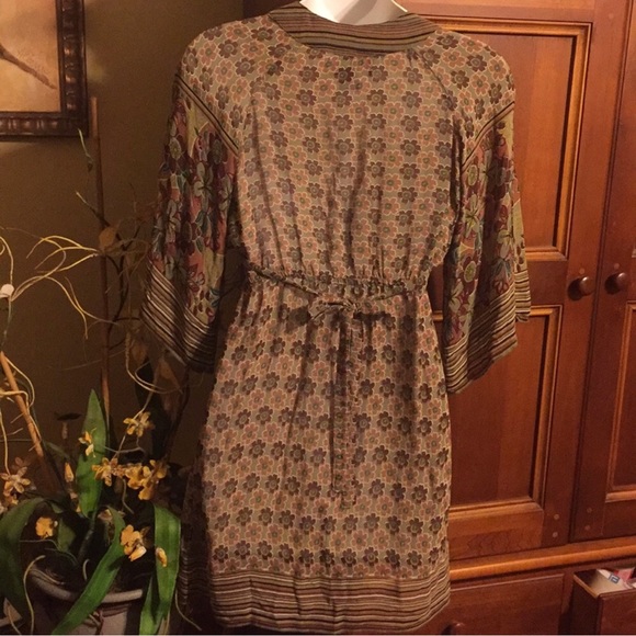 Angie Tunic Shirt Dress Short Sleeve Boho Medium - Picture 5 of 7